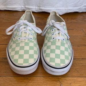 Vans 6.5 authentics checkerboard ambrosia / classic white green ecru